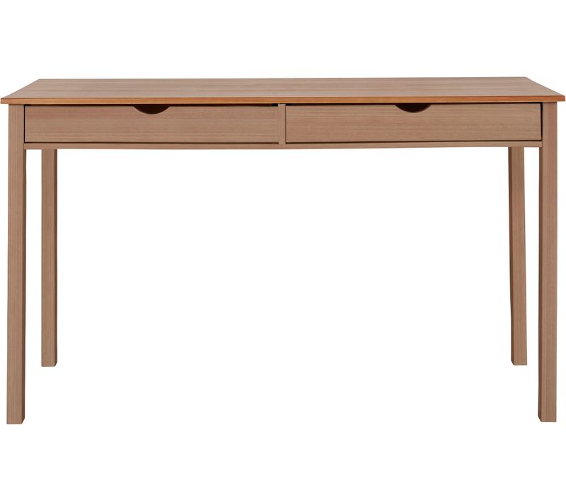 Gava-bureau Avec 2 Tiroirs En Pin Nature