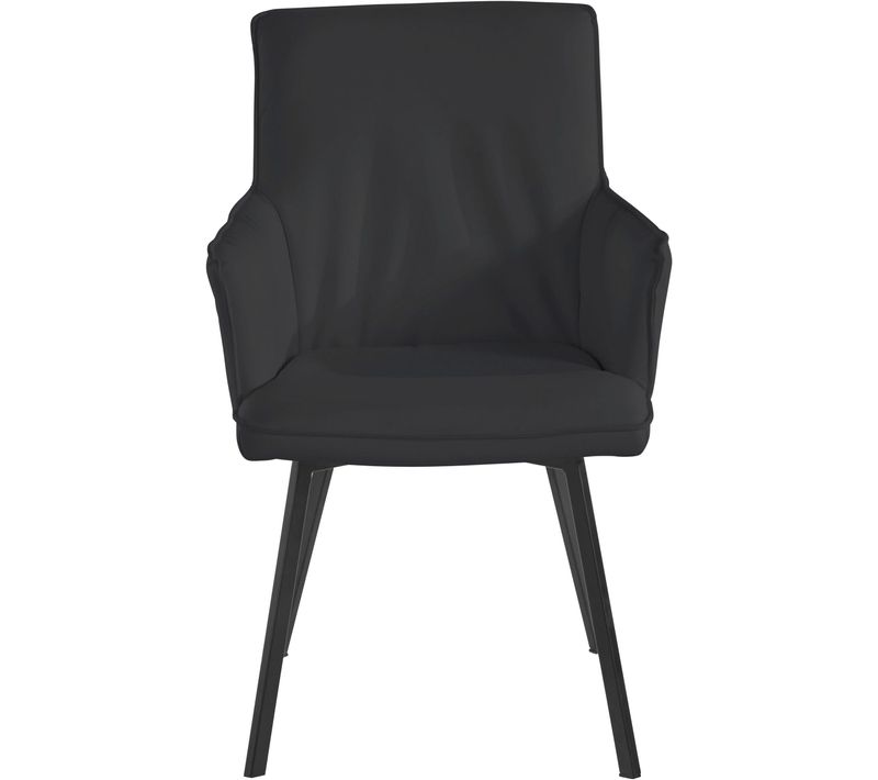 Sally-fauteuil En Pu Noir, 2 Pièces