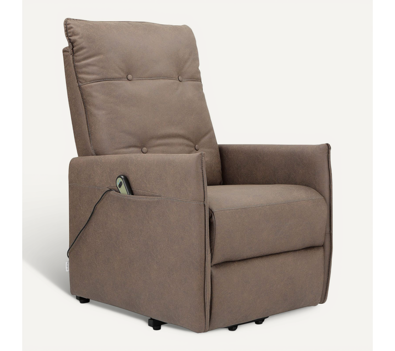 Marko-fauteuil Inclinable Électrique Et Relevable En Pu Cappucino