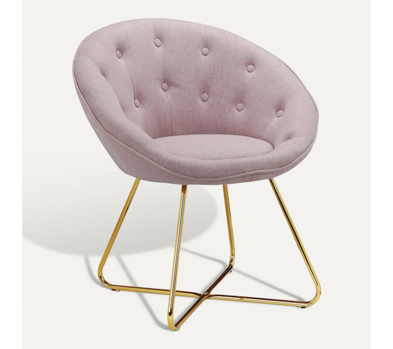 Tigela-chaise D'appoint Tapissée En Tissu Woollook Rose 1pk