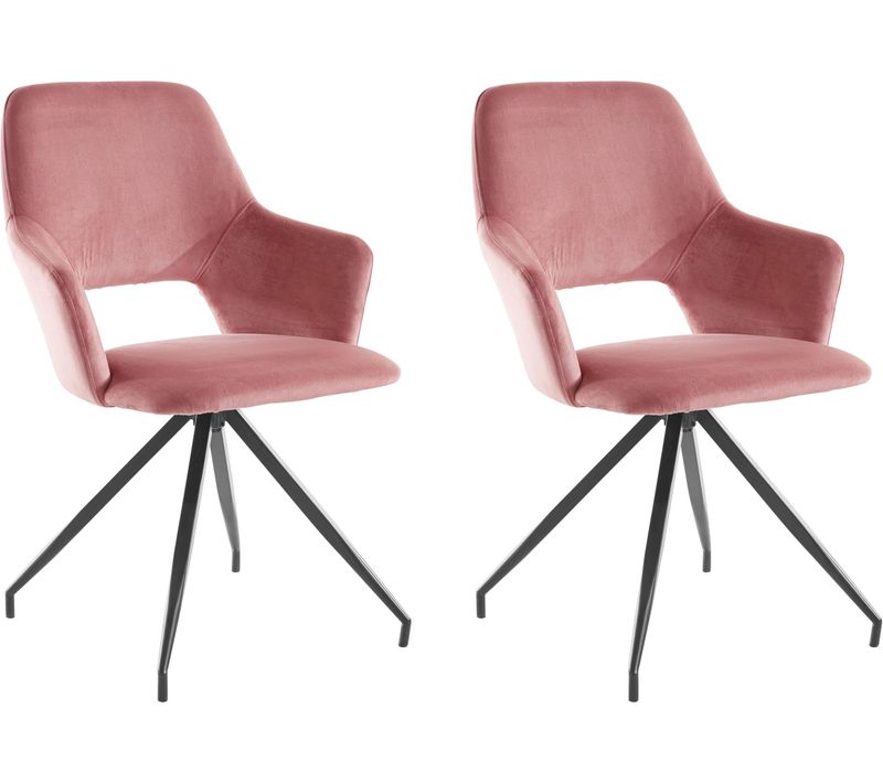 Tracy-fauteuil En Velours Rosa, 2 Pièces