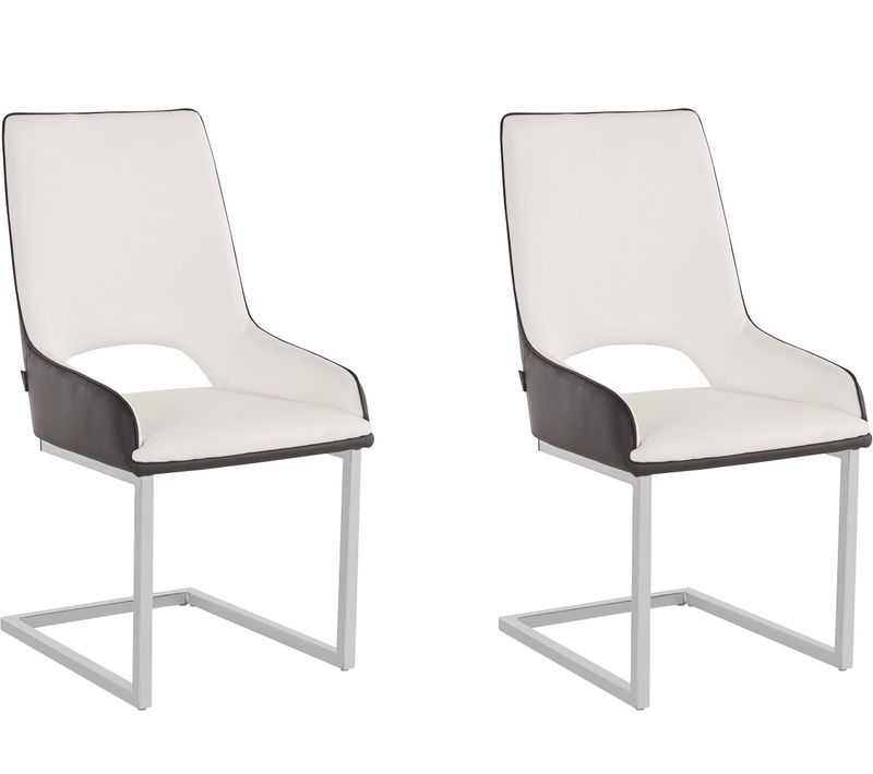 Irma-chaises De Salle à Manger Lot De 2 En Pu Noir Et Blanc