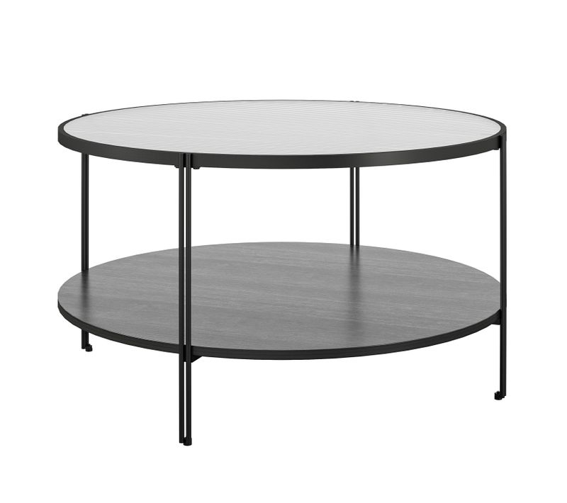 Wainwright - Table D'appoint En Verre Et 1 Étagère En Effet Bois