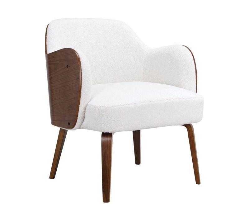 Haruko-fauteuils Rembourrée En Dolly Teddy Blanc Cassé