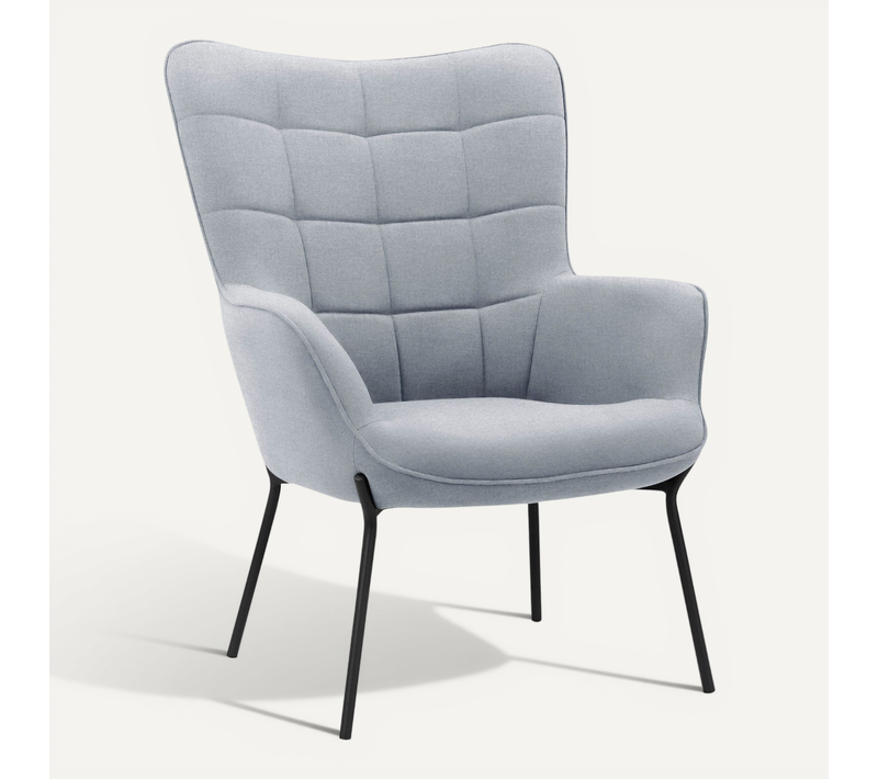 Boris-fauteuil En Tissu Gris Clair