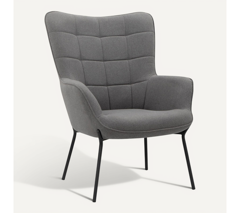 Boris-fauteuil En Velours Anthracite