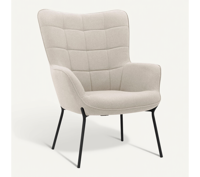 Boris-fauteuil En Velours Beige