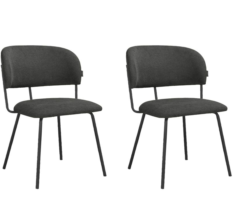 Claudia-chaise De Salle à Manger 2 Pack Anthracite