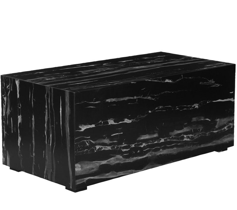 Vito-table Basse En Effet Marbre Gris Noir