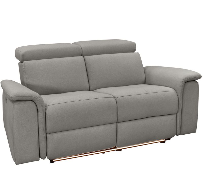 Pareli-canapé 2 Places Avec Fonction Manuel Relax En Tissu Gris