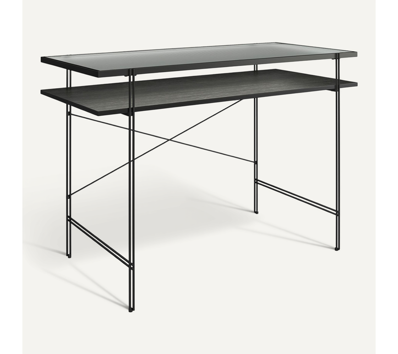 Wainwright - Bureau En Effet Chêne Noir / Verre