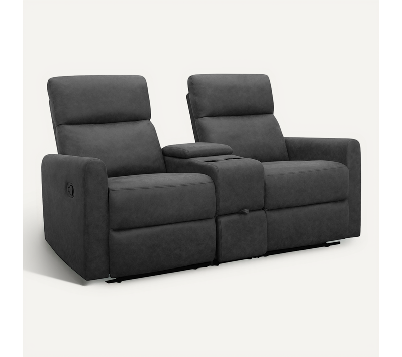 Dacoulas - Fauteuil De Relaxation Double En Tissu Anthracite