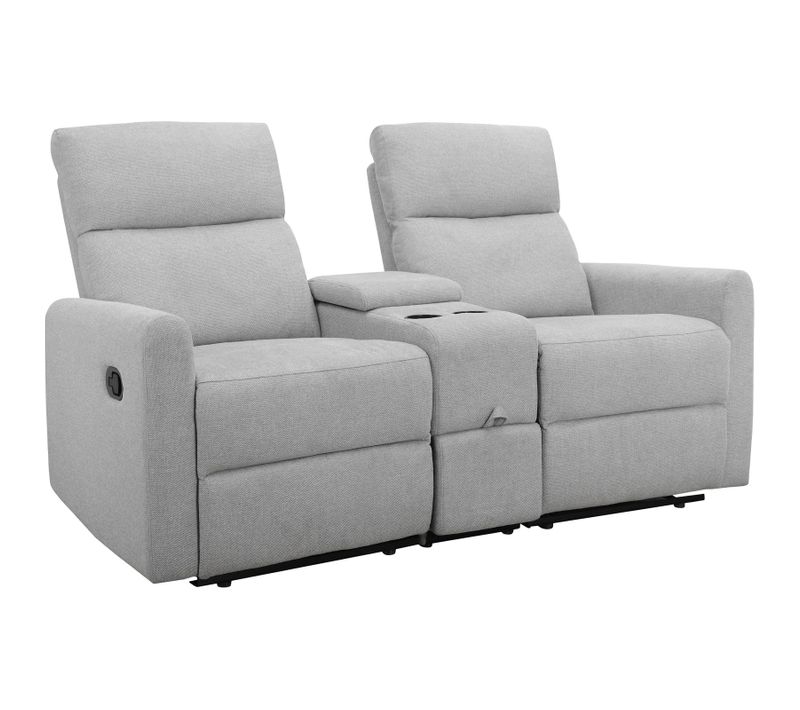Dacoulas - Fauteuil De Relaxation Double En Tissu Gris Clair