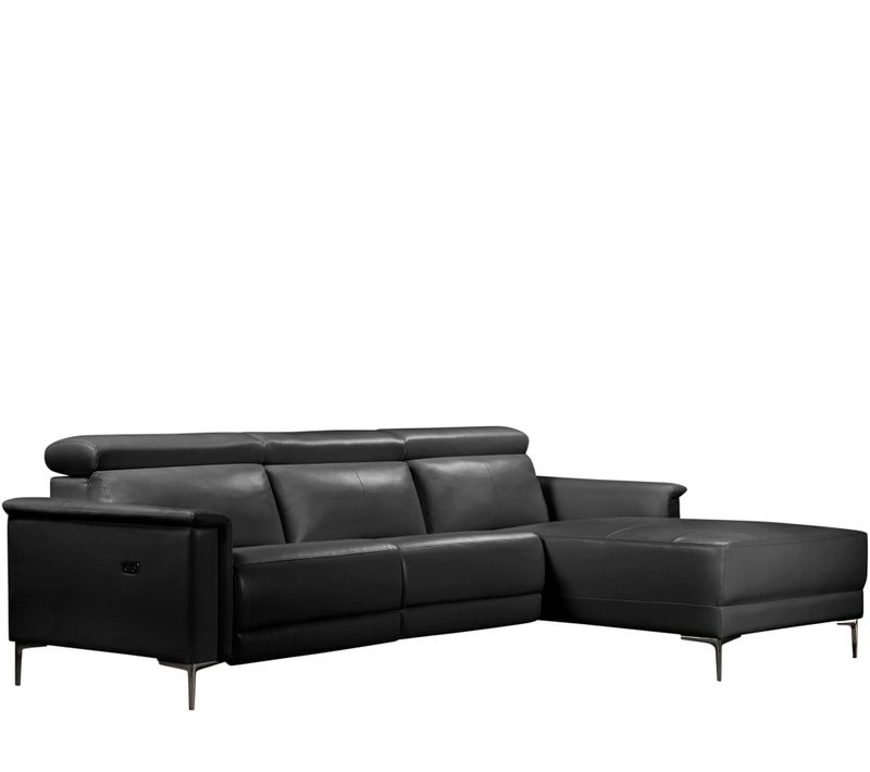 Lund-canapé Chaise Lounge Avec 1 Relax Électrique En Pu Noir
