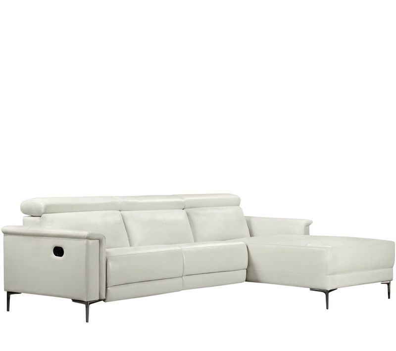 Lund-canapé D'angle 3 Places Avec 1 Relax Manuel En Pu Crème