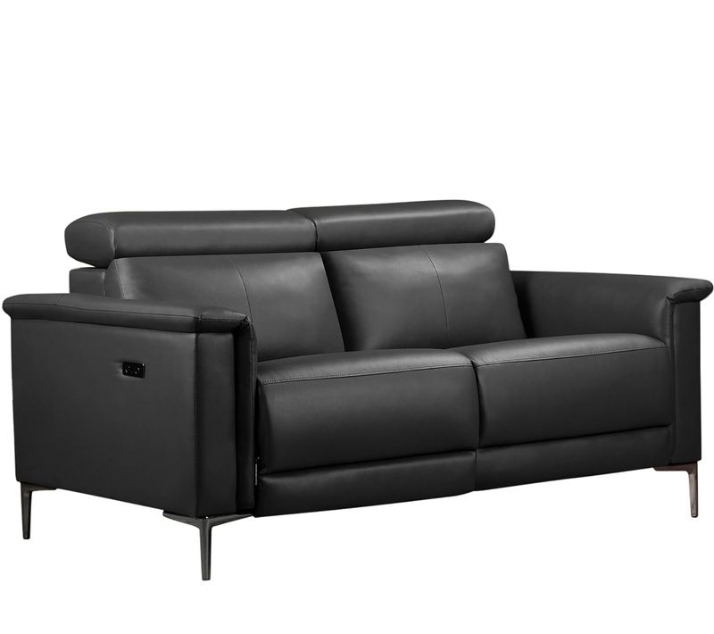 Lund-canapé 2 Places Avec 1 Relax Électrique En Cuir Pu Gris