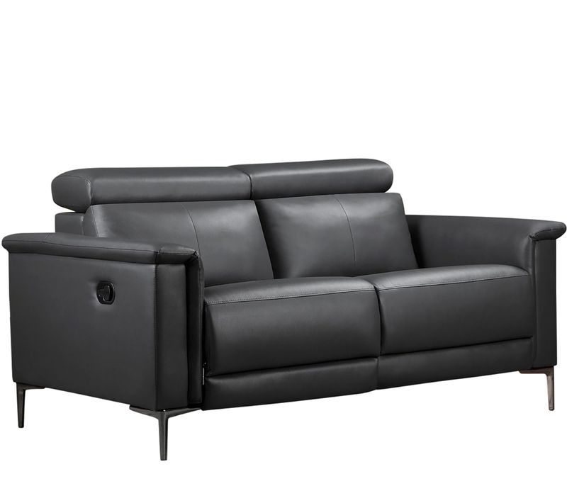 Lund-canapé 2 Places Avec 1 Fonction De Relax Manuel En Pu Gris