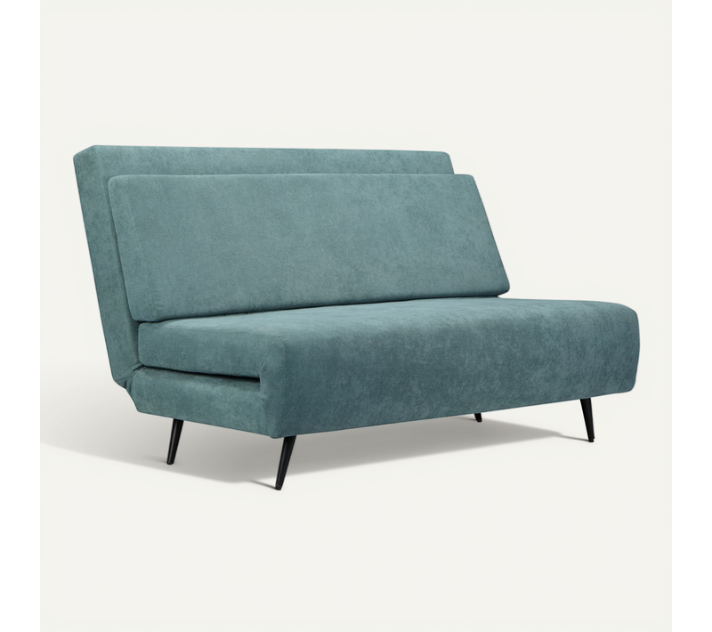 Mallory- Canapé-lit 140 Cm En Tissu Pétrole