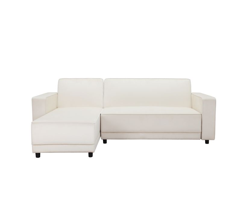 Allie - Canapé-lit 3 Places Avec  En Velours Crème