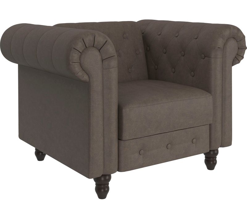 Felix - Chaise Longue Avec Fonction Relax En Microfibre Marron Foncé