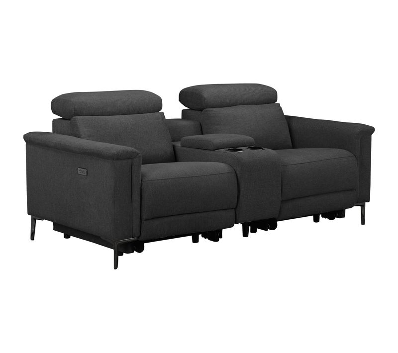 Lund-double Fauteuil Inclinable Avec Fonction Électrique En Tissu Anthracite