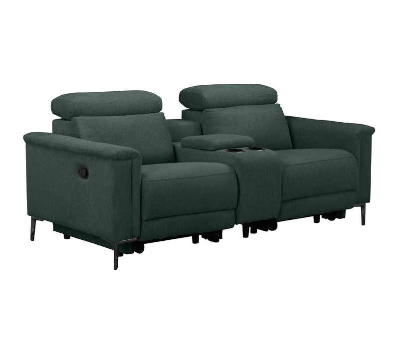 Lund-fauteuil Relax Double Avec Fonction Manuelle En Tissu Vert Foncé