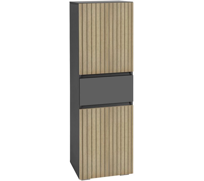 Wisla -armoire De Salle De Bain Avec 2 Portes Aspect Bois Anthracite