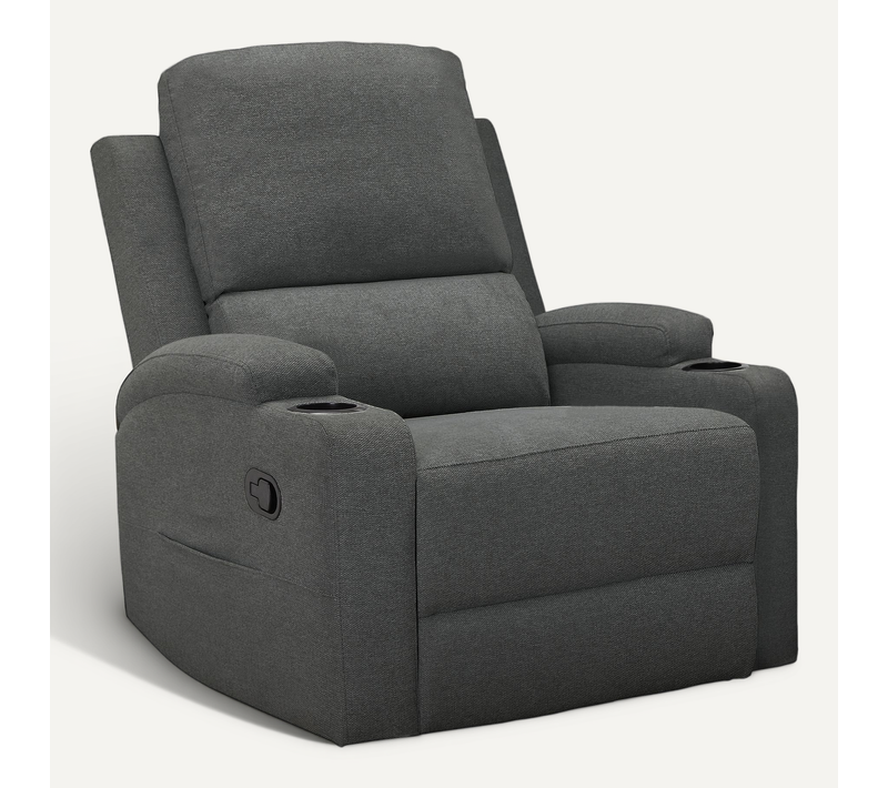 Dallas-fauteuil Inclinable à Commande Manuelle En Tissu Anthracite