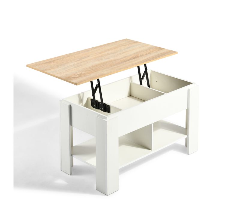 Urban Meuble Coiffeuse effet bois et blanc 96x50 cm avec rangement