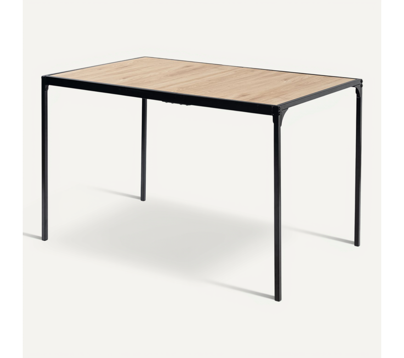 Bureaux modulables 120x75 cm , Plateau Effet Bois, Cadre Métal Noir, Idéal Pour Bureau