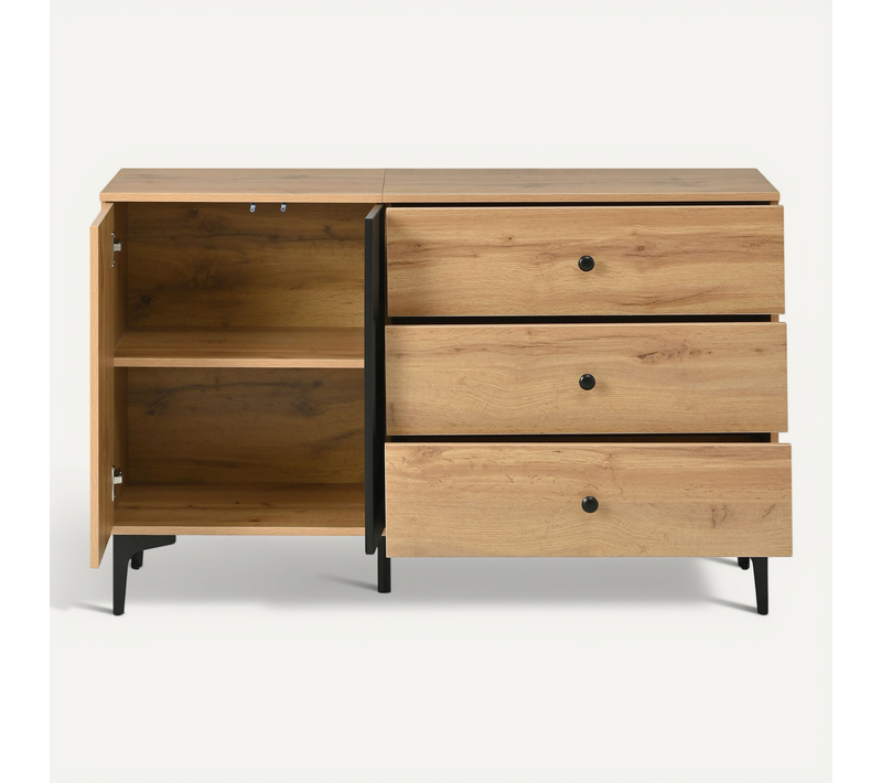 Buffet Moderne Épuré, Salon, Rangement Pratique, 120 X 35 X 76 Cm.