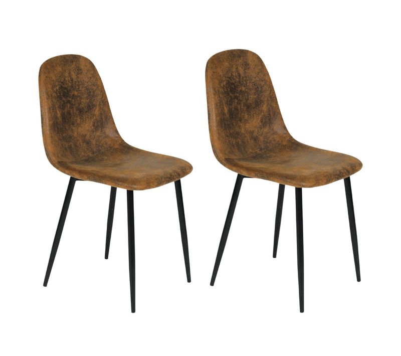 Chaises De Salle À Manger Avec Pieds En Métal - Marron