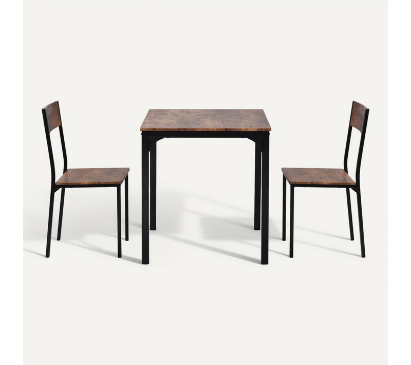 Ensemble Table Et 2 Chaises De Indus Marron Vintage