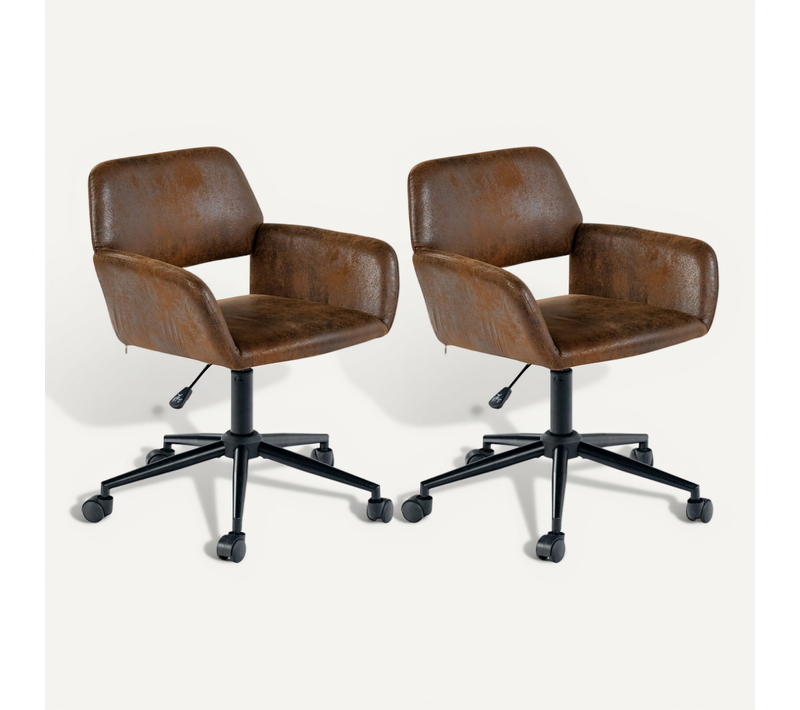 Chaise En Similicuir Marron Avec Pied Pivotant Pour Un Style Industriel Chic