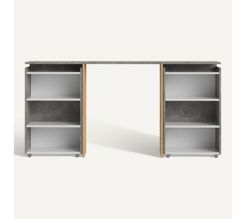 Tête de lit 160 cm avec BEST LAK rangement blanc laqué béton