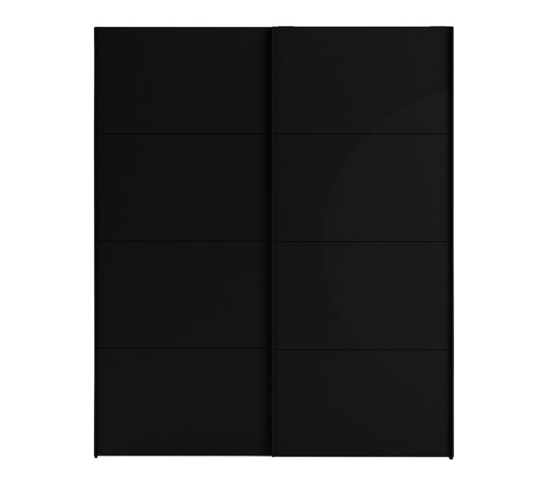 Armoire 2 portes coulissantes ELEGANCE XL L.180 cm noir mat