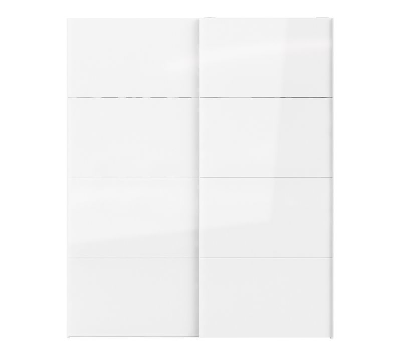 Armoire 2 portes coulissantes ELEGANCE XL L.180 cm blanc laqué