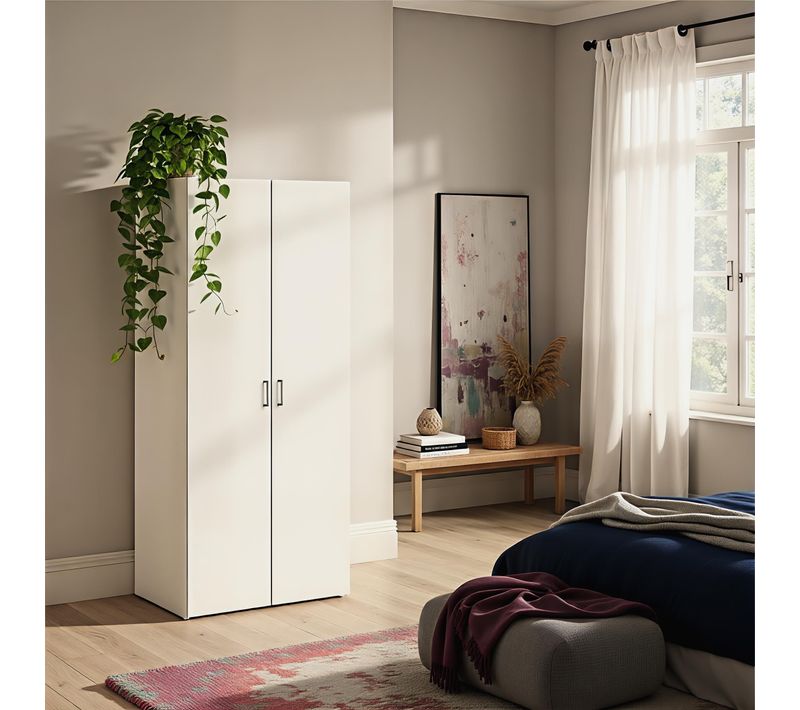 Armoire 2 portes L.78 cm SPACE blanc
