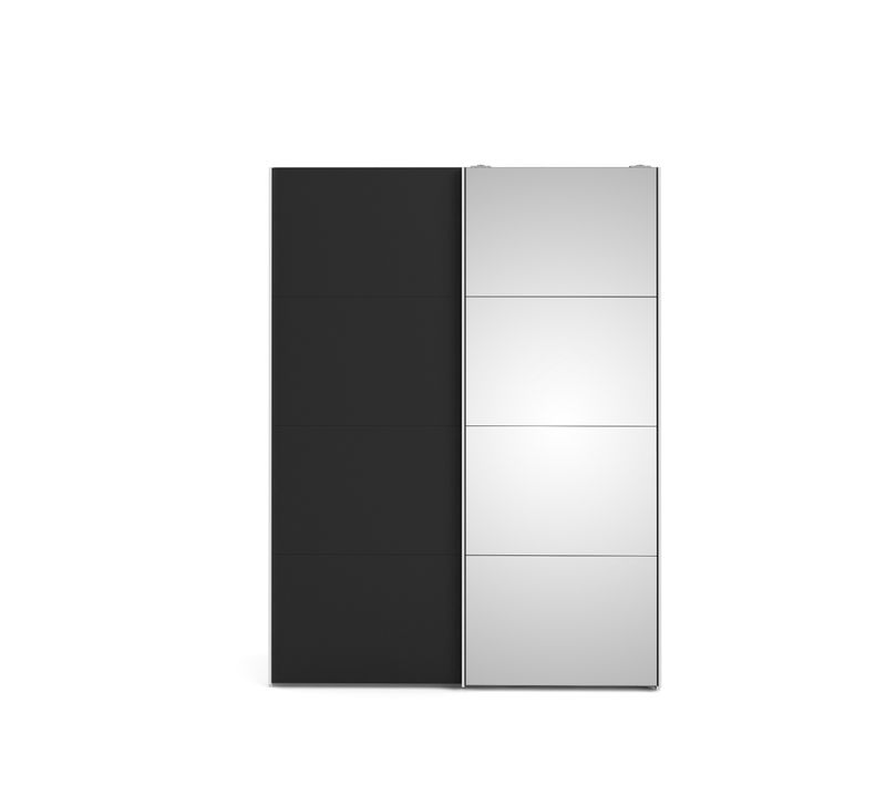 Armoire 2 portes coulissantes L.150 cm ELEGANCE MINI blanc et noir