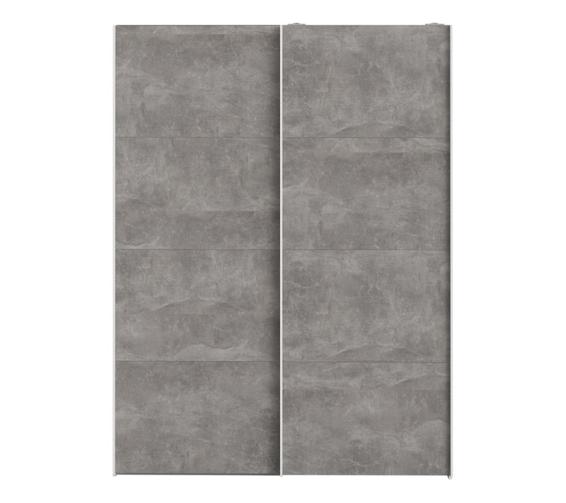 Armoire 2 portes coulissantes L.150 cm ELEGANCE MINI blanc et imitation béton