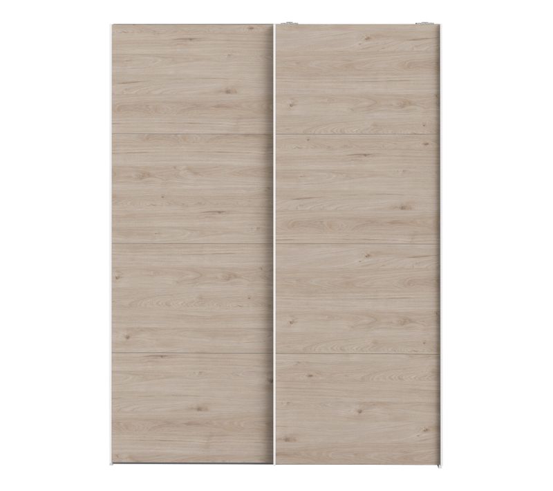 Armoire 2 portes coulissantes L.150 cm ELEGANCE MINI blanc et imitation chêne