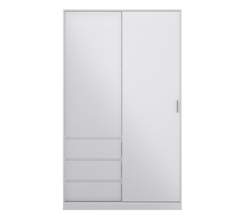 Armoire 2 portes 3 tiroirs L.118,5 cm BEST blanc laqué