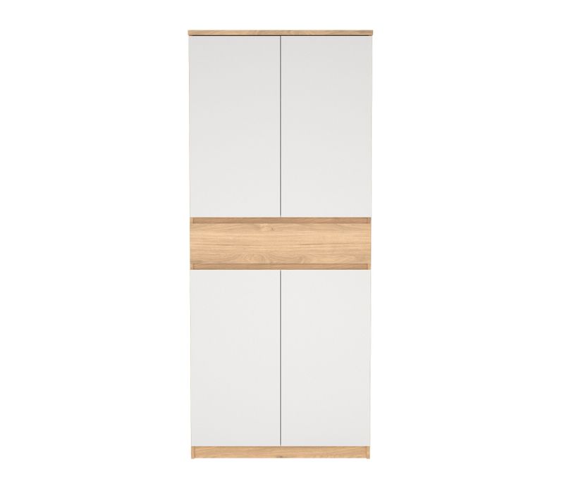 Meuble à chaussures h.191,7 cm BEST 4 portes décor chêne et blanc