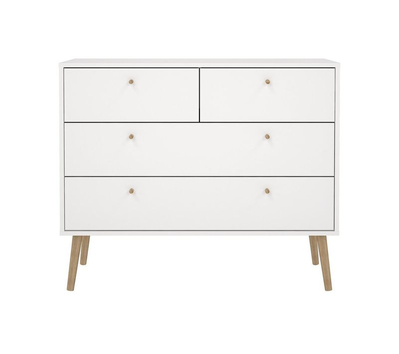 Commode 4 Tiroirs Avec Pieds En Bois L98,7 Cm