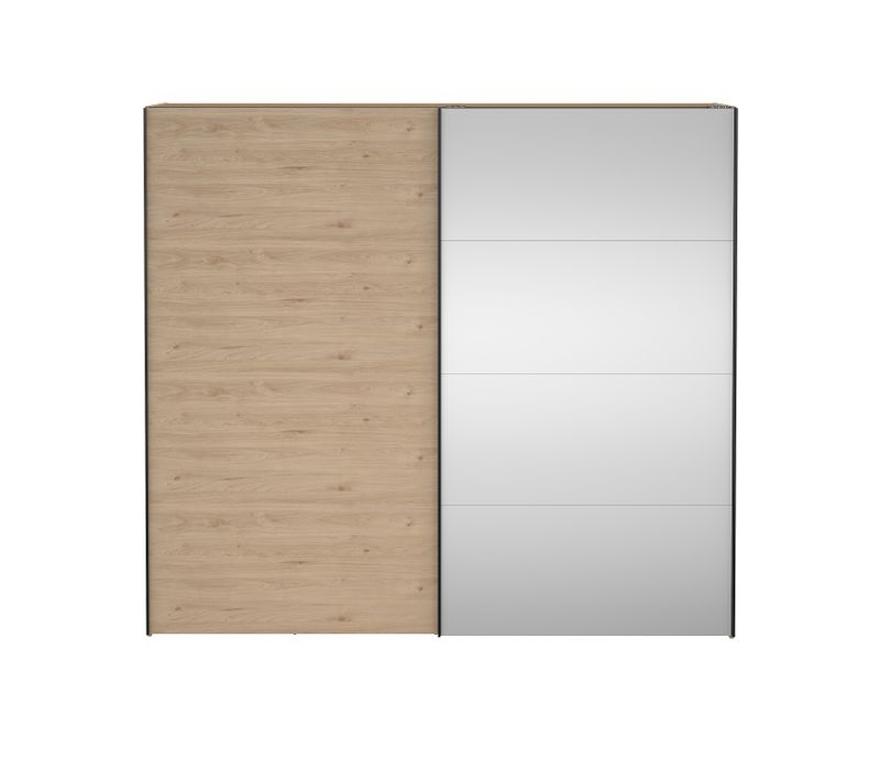 Armoire 2 portes coulissantes ELEGANCE XL L.240 cm chene / miroir