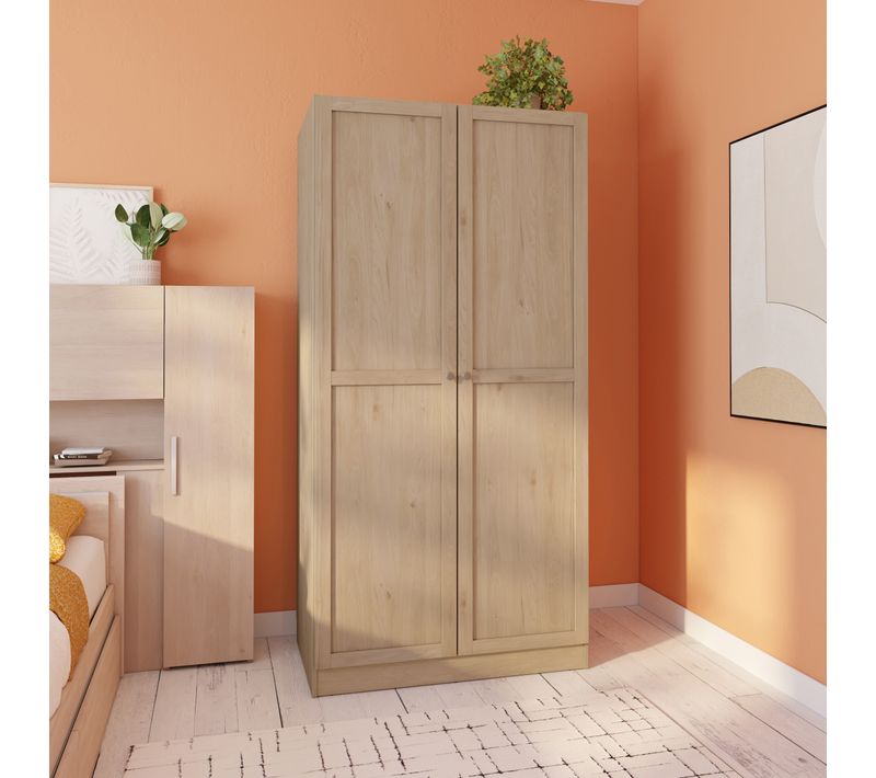 Armoire 2 portes L. 98,5 cm BILLUND imitation chêne