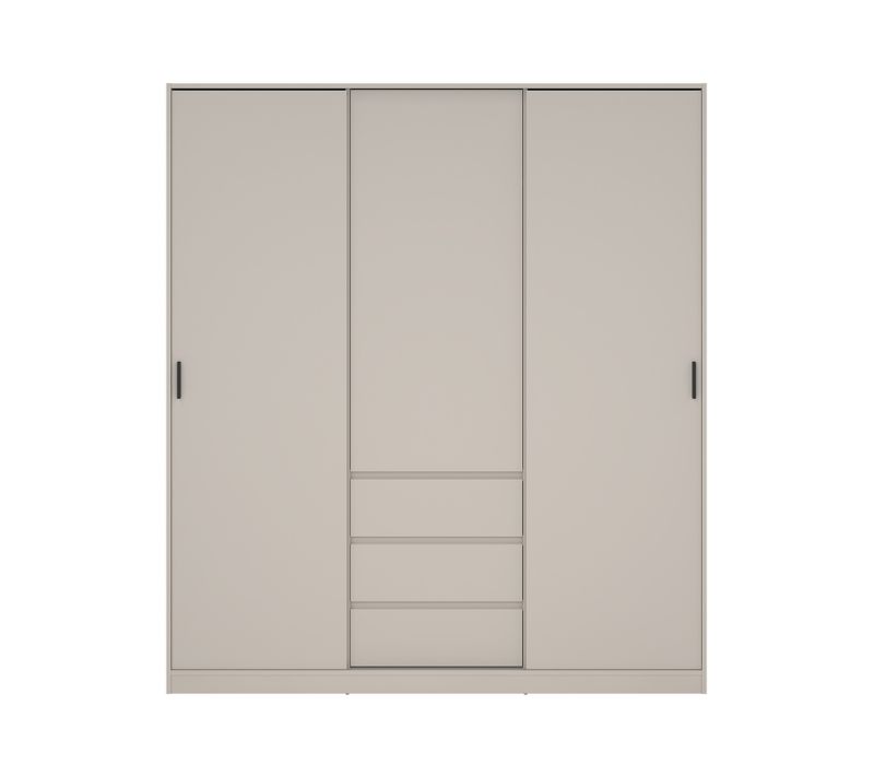 Armoire 3 portes 3 tiroirs L.177 cm BEST grège