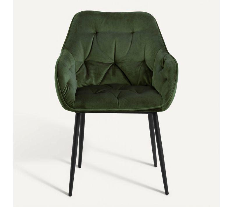 chaise velours BROOKE vert