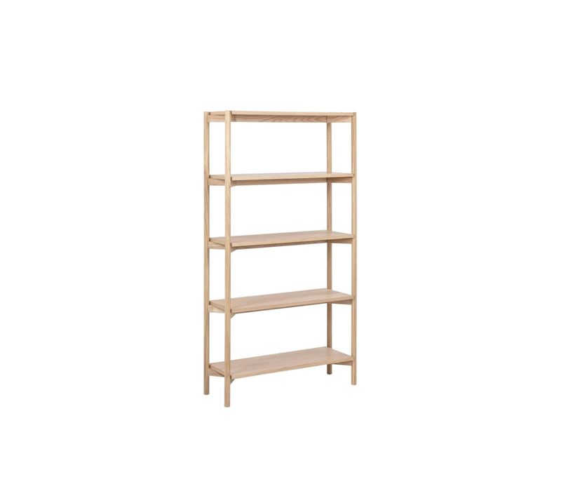 Bibliothèque Scandinave En Chêne Blanchi 4 Tablettes - Brenda