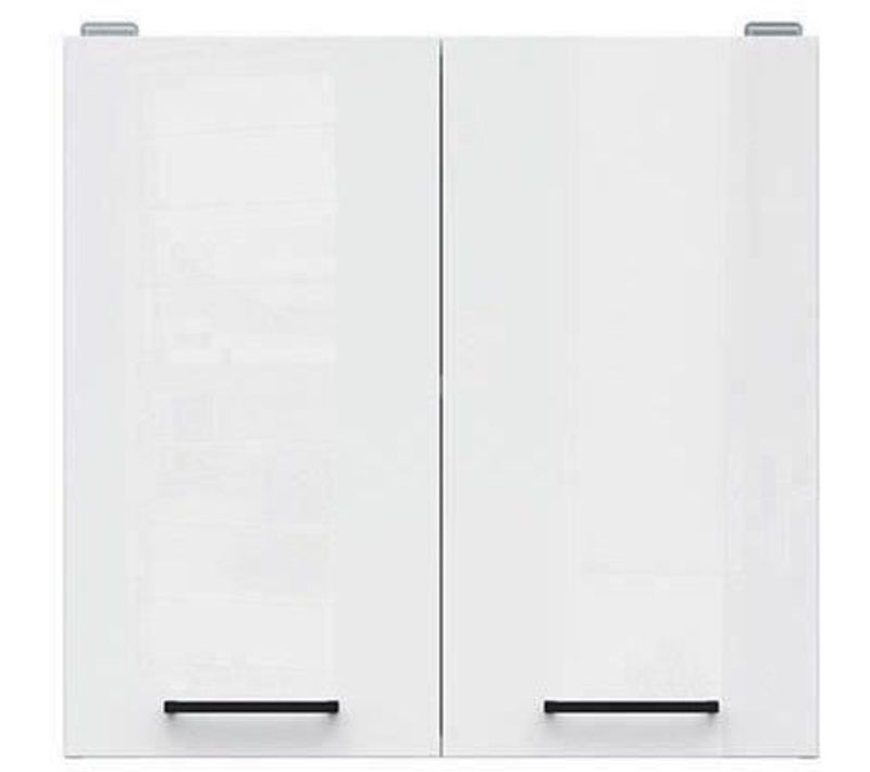 Meuble Haut 60 Cm 2 Portes - Blanc Brillant - Junona